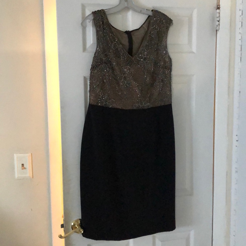 Black and gold evening dress